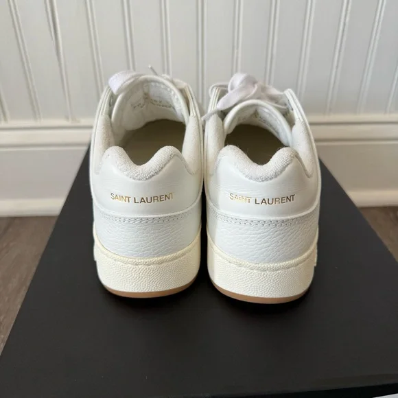 Saint Laurent YSL SL/61 lace-up white leather sneakers EU39.5, US9 - Picture 8 of 13
